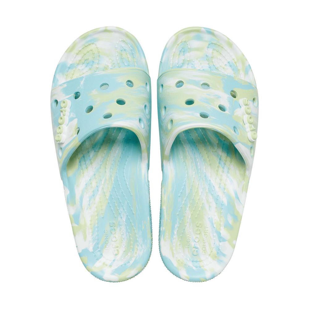 Turquoise Men's Crocs Classic Marbled Slides | NZ 1278RVDW